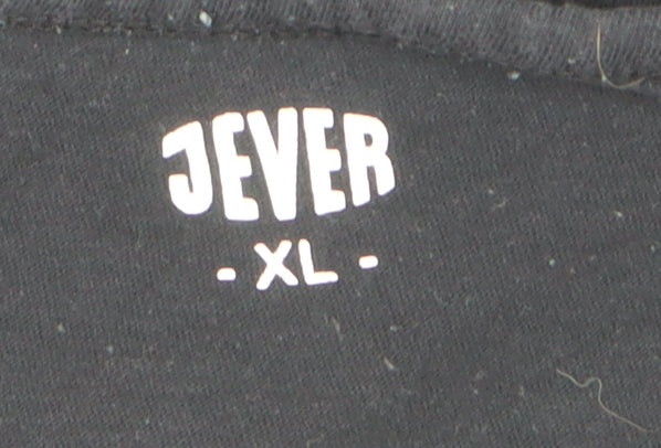 JEVER Mens Black XL Biker Motorcycle Graphic Print Cotton T-Shirt