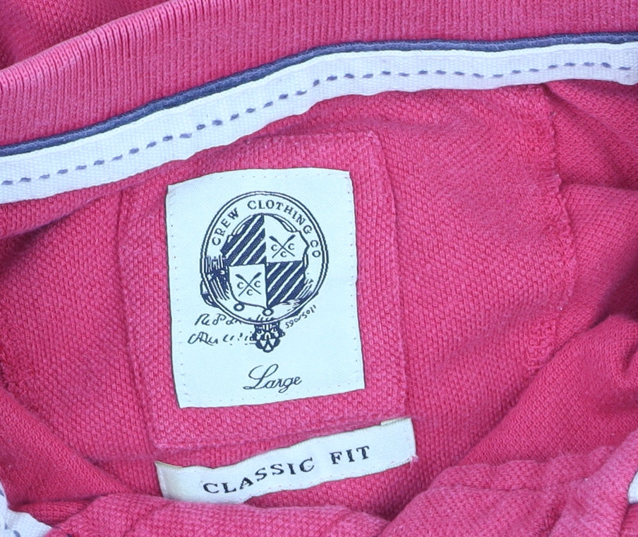Crew Clothing Men's Pink Classic Fit Polo Shirt Size L