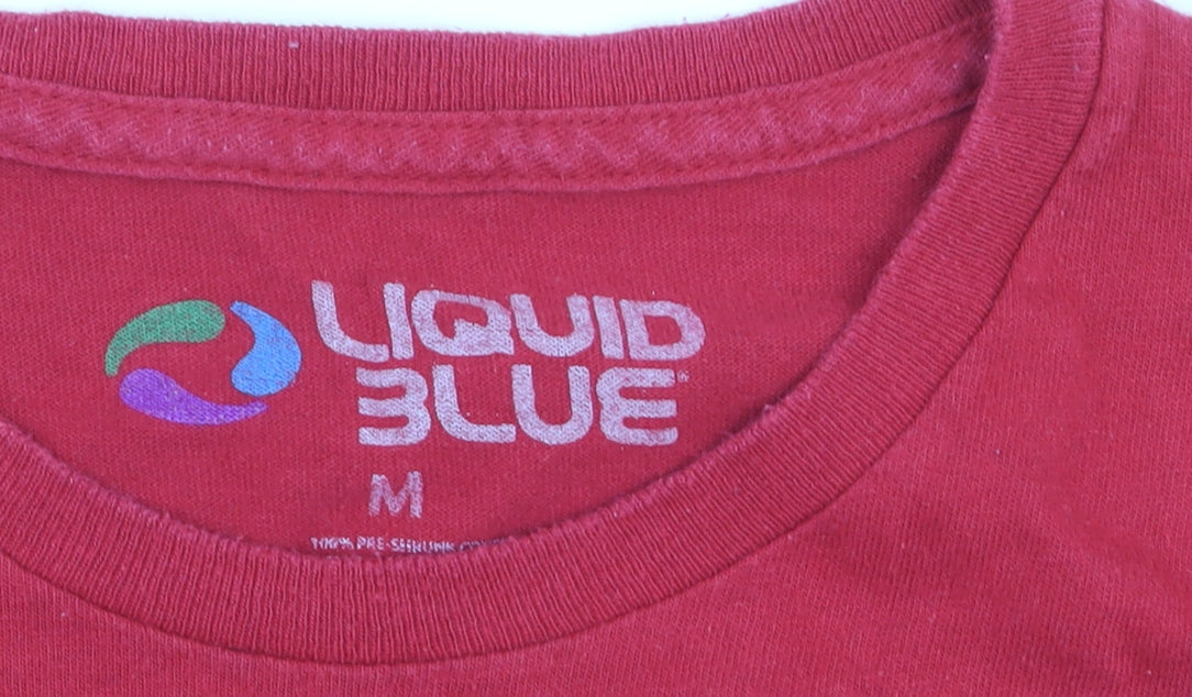 Liquid Blue Men's Red Jimi Hendrix Graphic Rock Cotton T-Shirt M