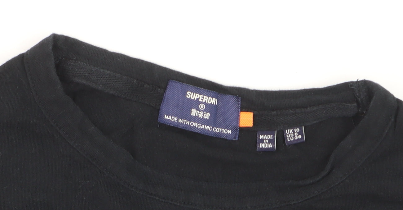 Superdry Men's Black Long Sleeve Organic Cotton Crew Neck Top Size M