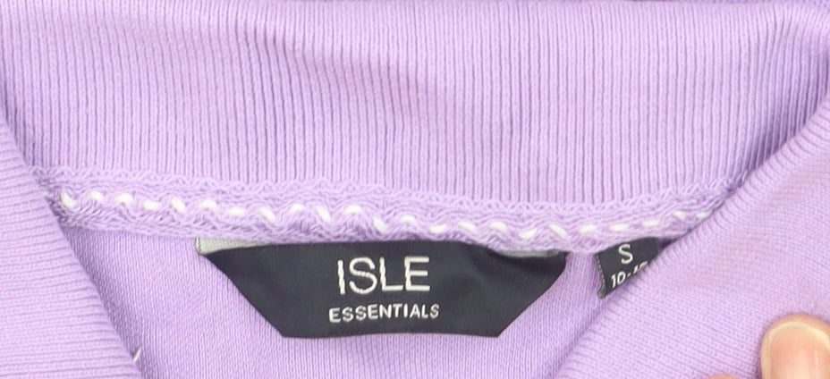Isle Essentials Men's Purple Cotton Short Sleeve Polo Shirt Size S