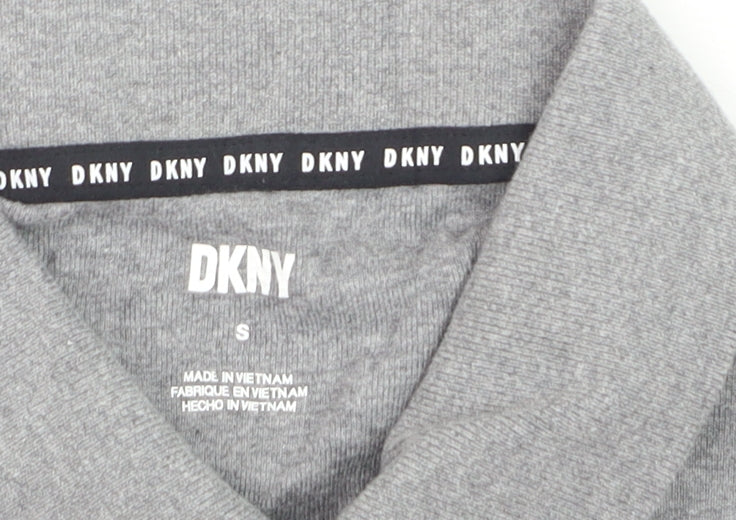 DKNY Boys Grey Polo Shirt Small Short Sleeve Cotton Casual Top