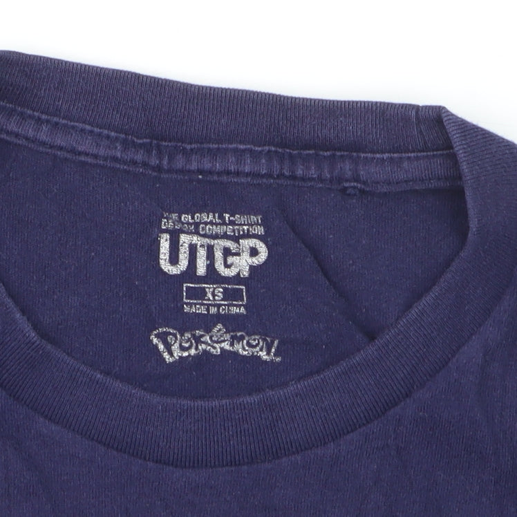 UTGP Pokémon Boys Navy Blue XS Graphic Print T-Shirt Pikachu Design