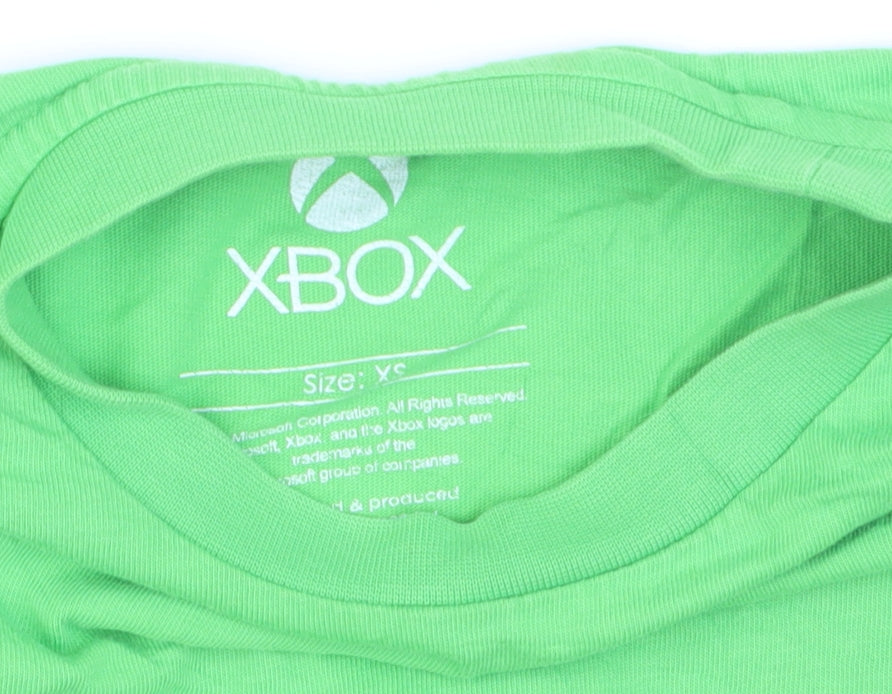 Primark Boys Green Xbox Graphic Print Cotton T-Shirt XS