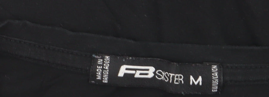 FB Sister Boys Black Long Sleeve Graphic T-Shirt Size M Casual Jersey Top