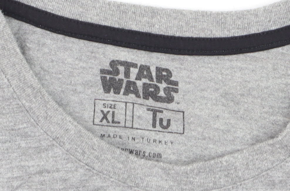 Tu Star Wars Men’s Grey XL Darth Vader Funny Graphic T-Shirt