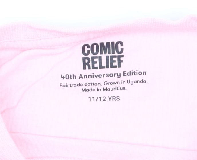 Disney Comic Relief Girls Pink Minnie Mouse T-Shirt 11-12 Years