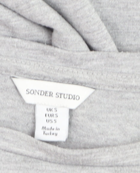 Sonder Studio Women's Grey Beaded Star T-Shirt Size S