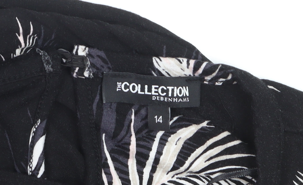 Debenhams Women’s Black Tropical Print Shift Dress Size 14
