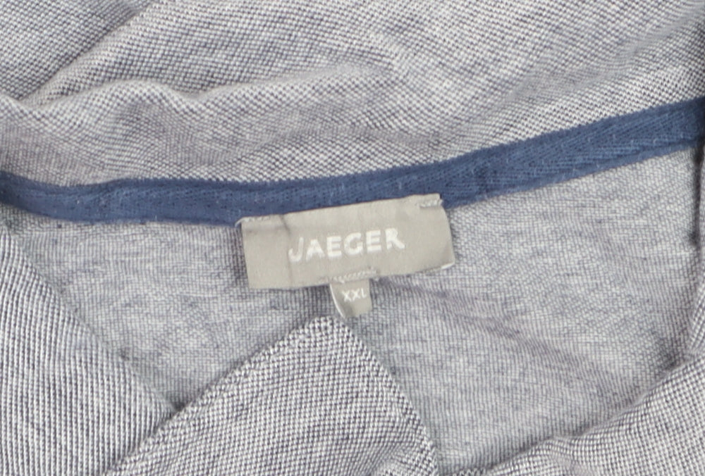 Jaeger Men's Grey 2XL Cotton Short Sleeve Polo Shirt