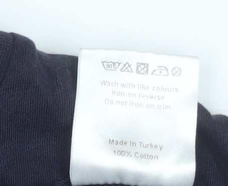 NICCE Men’s Blue Colourblock Cotton Crew Neck T-Shirt Size S