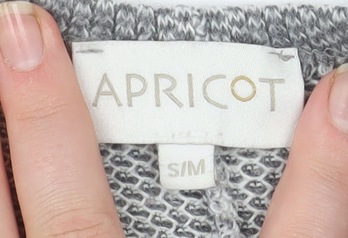 Apricot Women Grey Short Sleeve Knit Jumper S/M Relaxed Fit