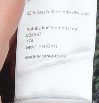 Mountain Warehouse Womens Green Cable-Knit Jumper Size 12