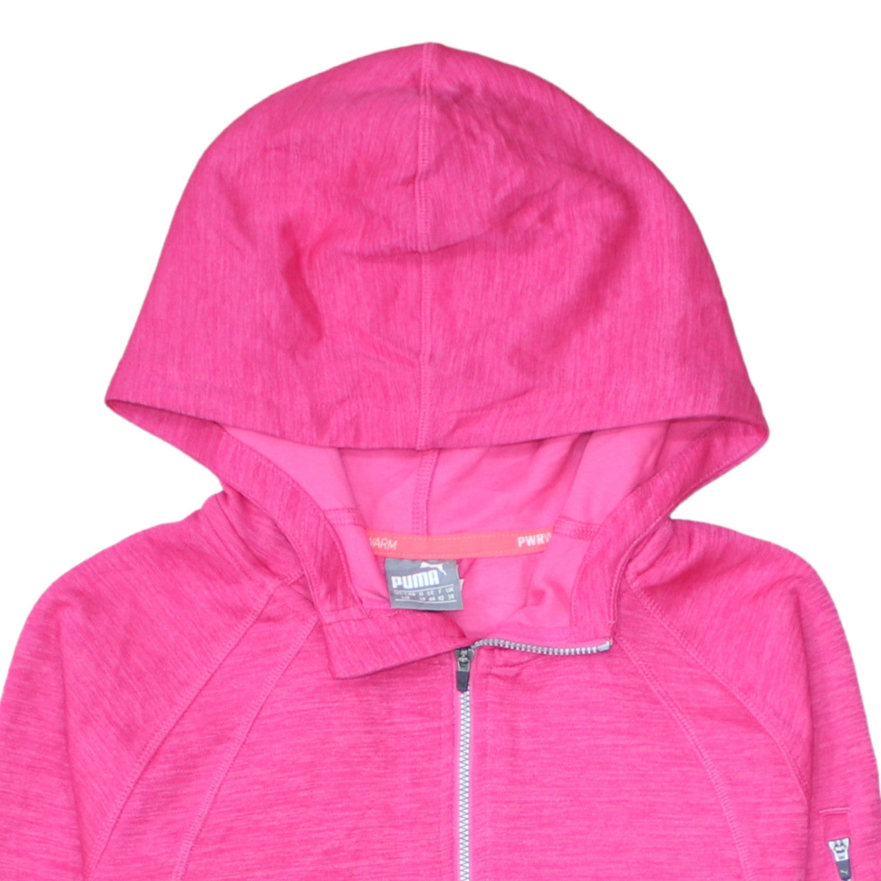 Puma Women’s Pink Full Zip Hoodie Size 14 PWRWarm Lightweight Sports Top