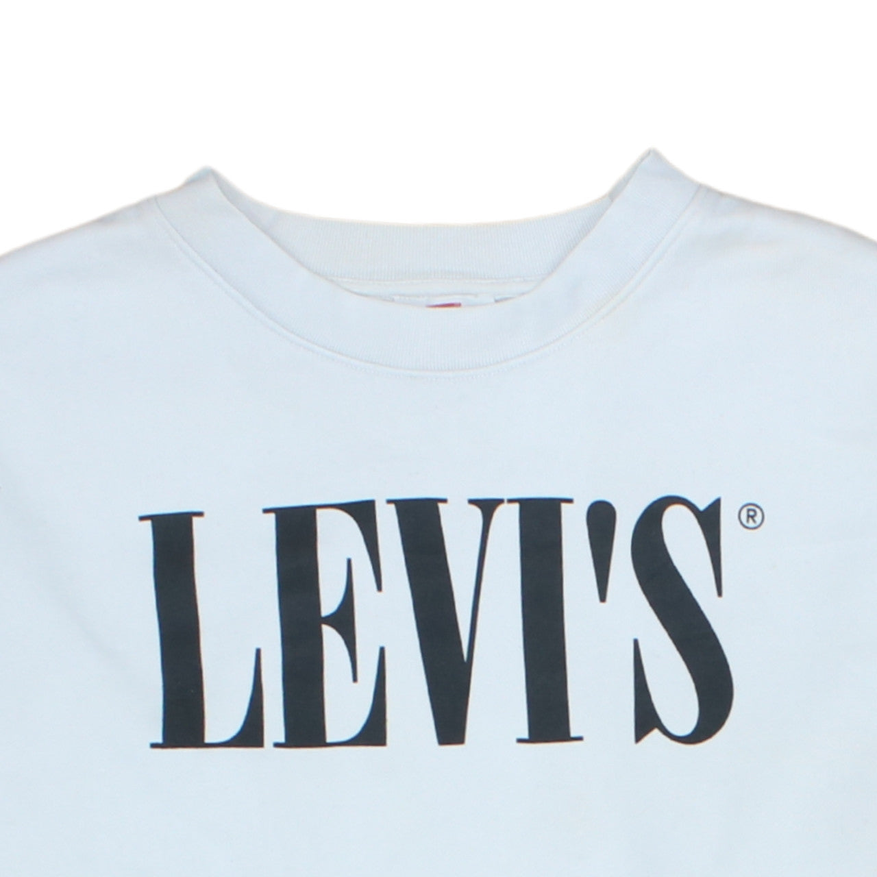 Levi's Womens White Pullover Sweatshirt Small Crew Neck Logo