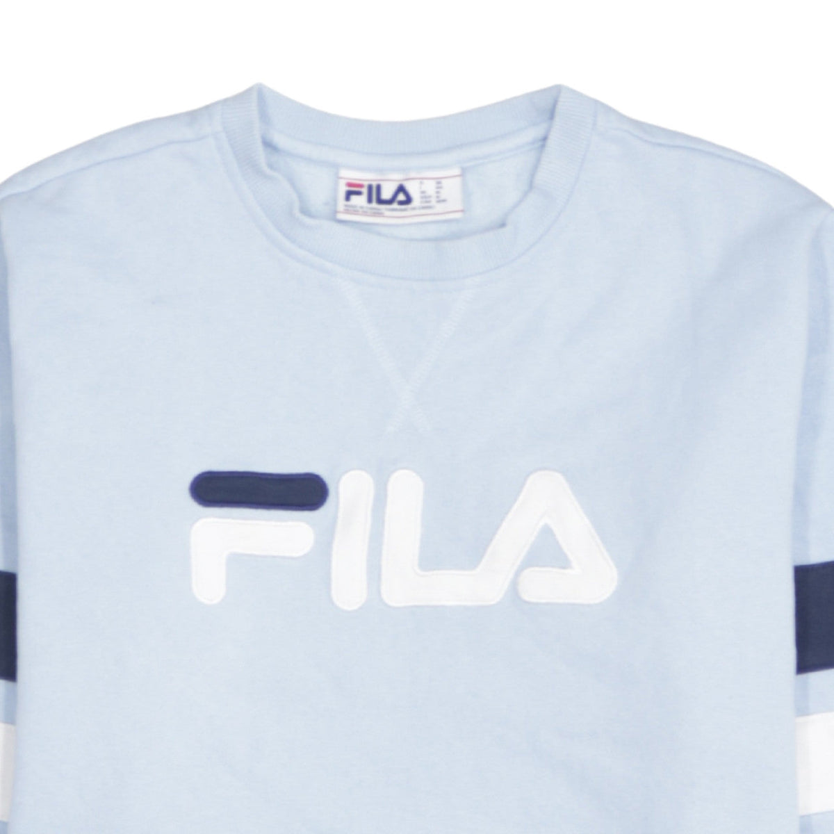 Fila Women Light Blue Crew Neck Pullover Sweatshirt M