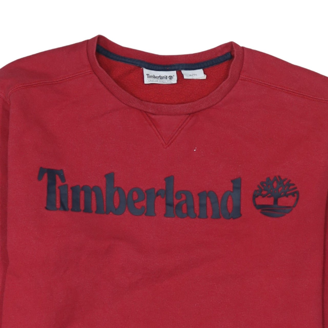 Timberland Men's Red XL Pullover Crew Neck Logo Sweatshirt