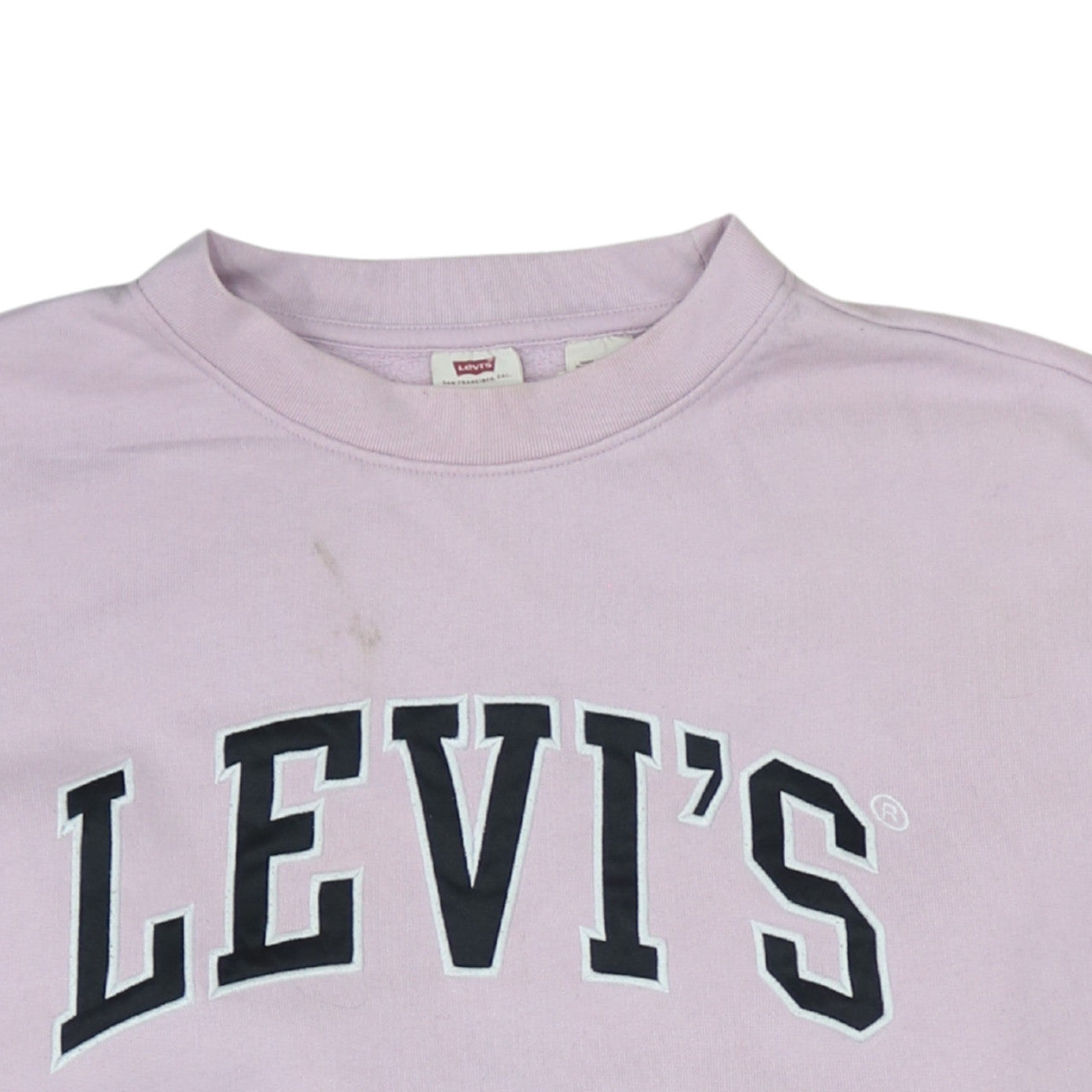 Levi's Womens Lilac Logo Pullover Sweatshirt L Crew Neck