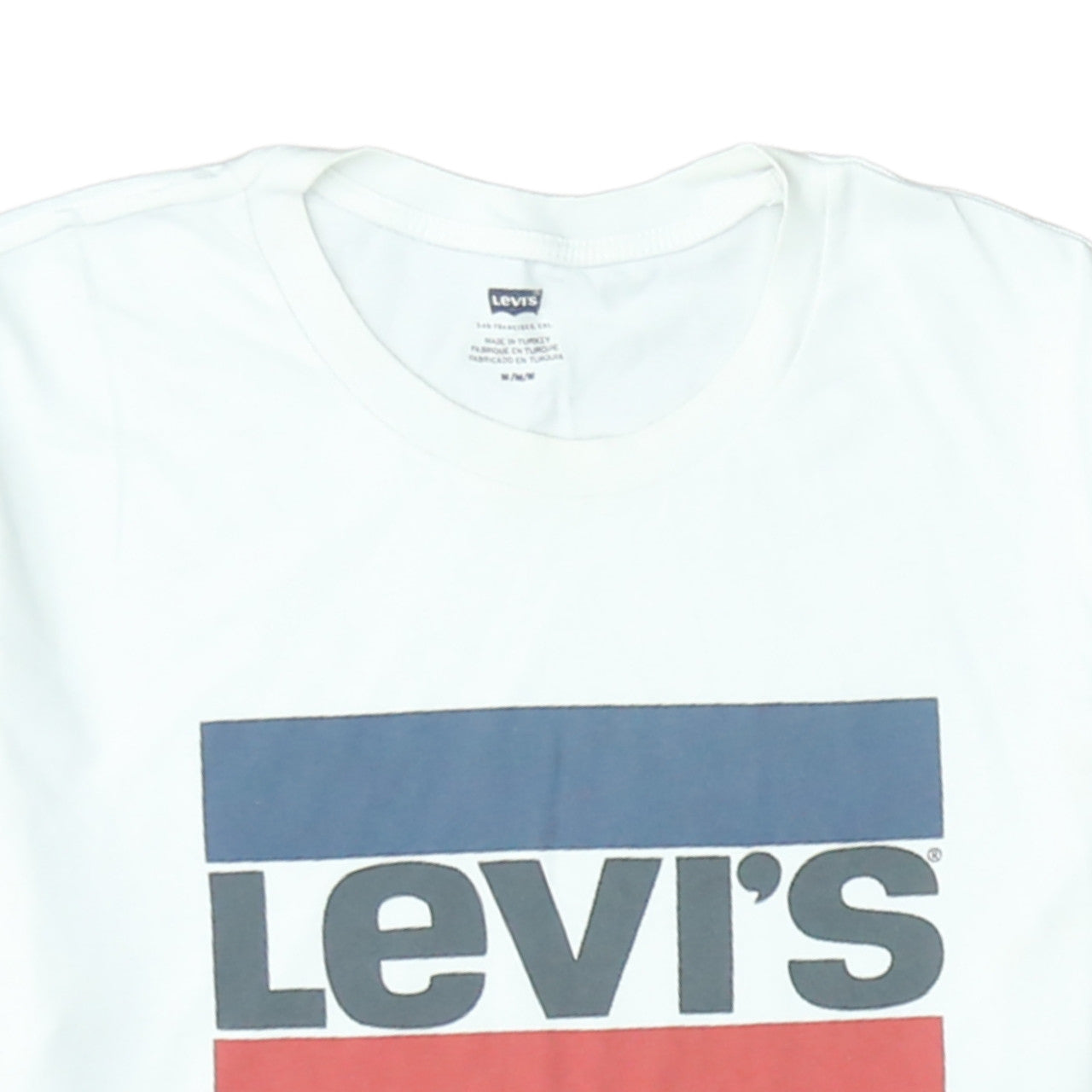 Levi’s Men’s White Logo Short Sleeve Crew Neck Cotton T-Shirt M