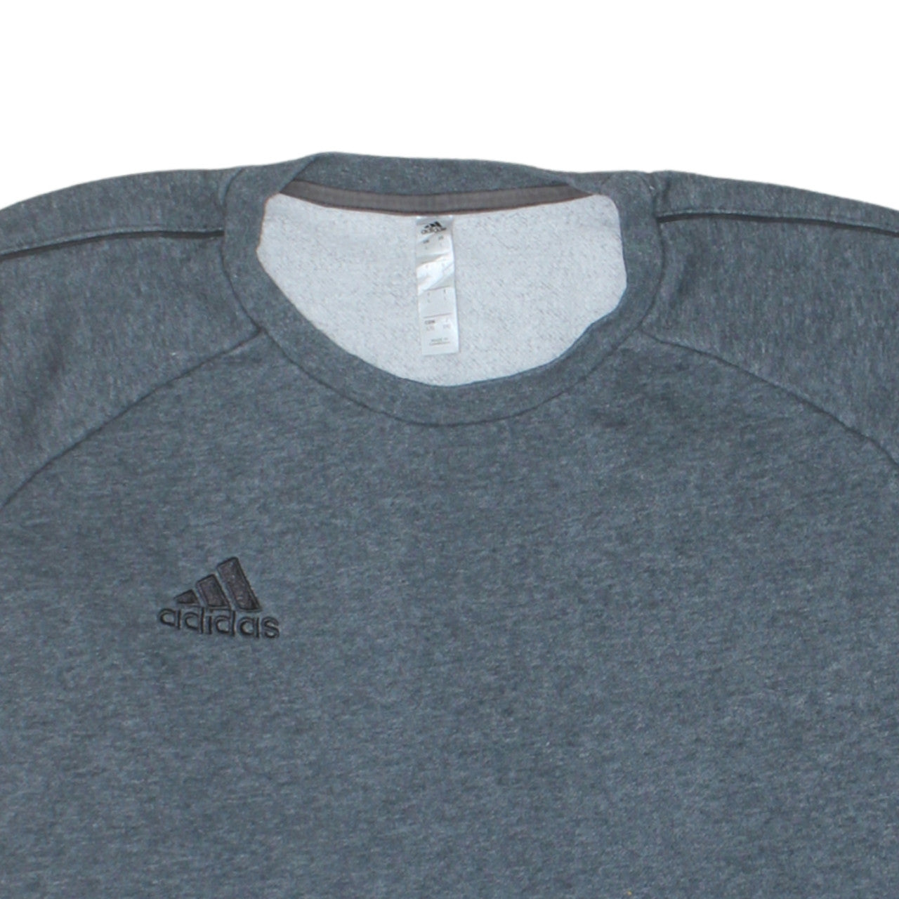 Adidas Men’s Grey Crew Neck Fleece Sweatshirt L Regular Fit