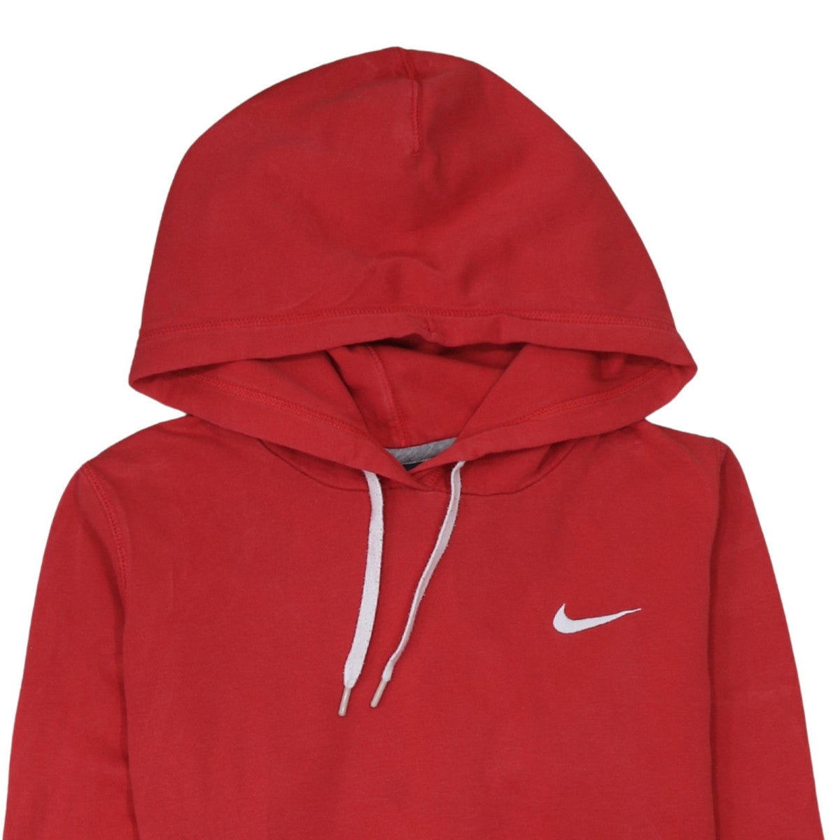Nike Women Red Pullover Hoodie Medium Cotton Blend Logo Sportswear