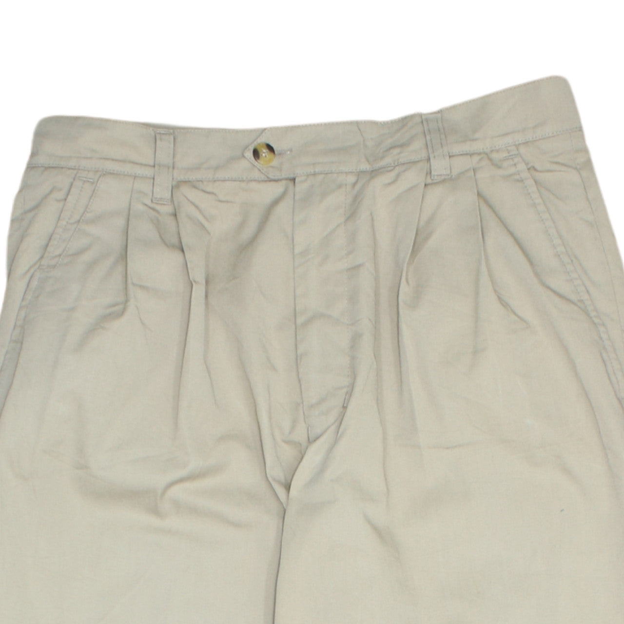 Fila Women Beige Pleated Chino Trousers Size 16 L