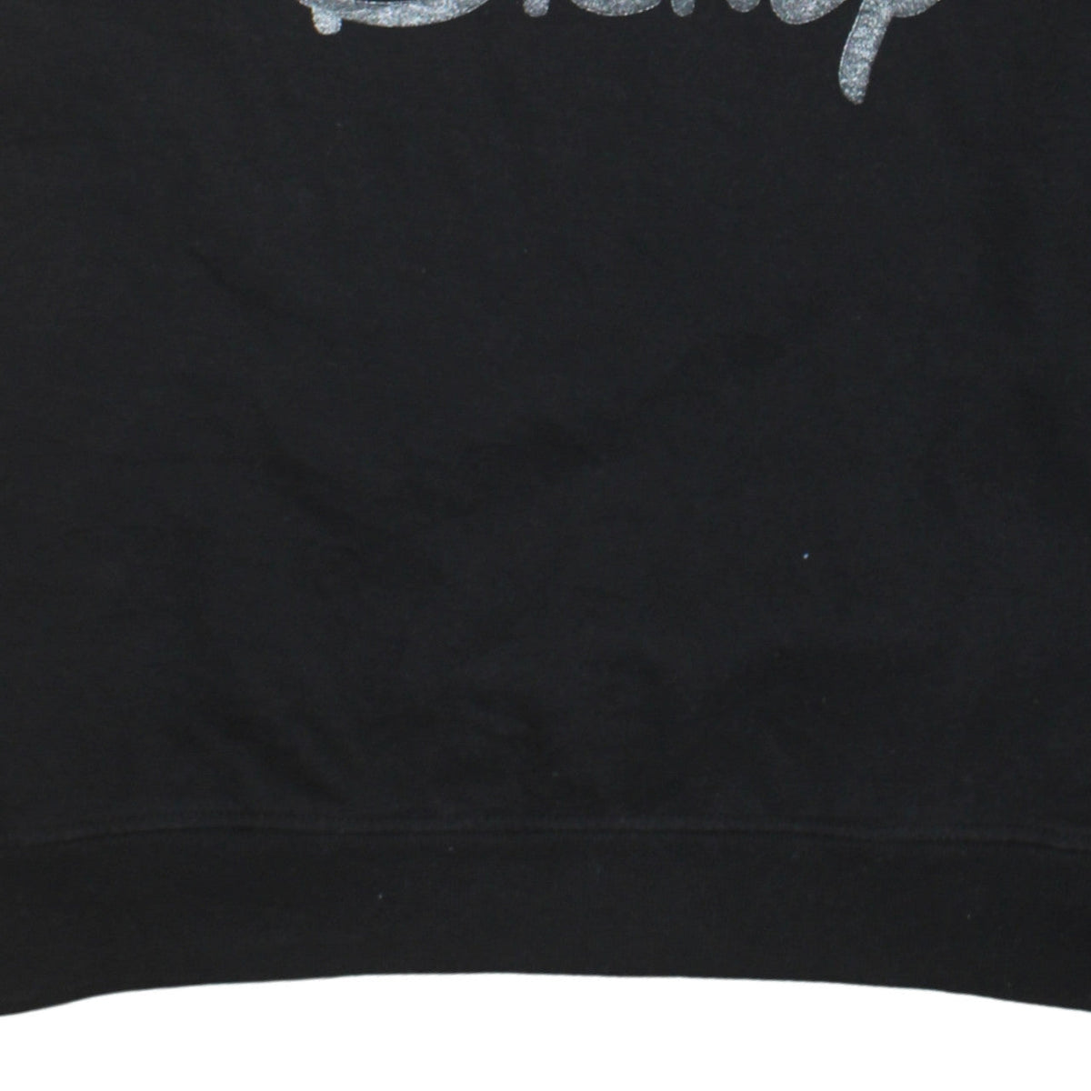 Disney Womens Black Glitter Logo Pullover Sweatshirt Size M