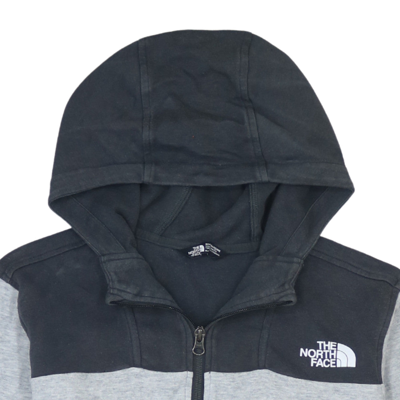 The North Face Boys Grey & Black 1/4 Zip Hoodie XL - Cotton Blend Outdoor Layer