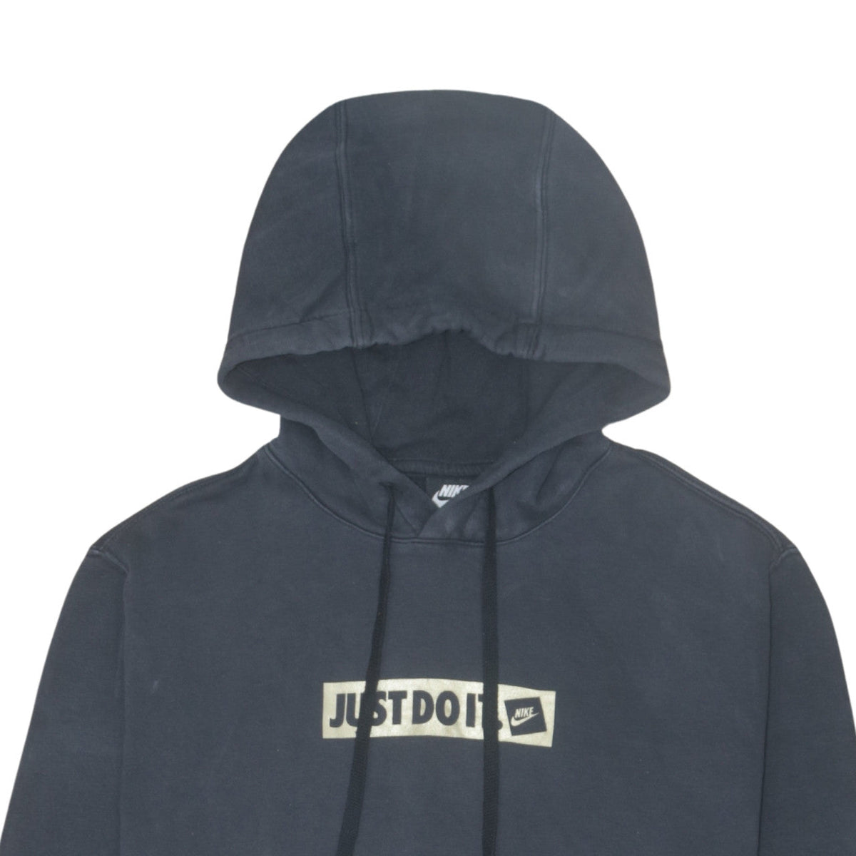 Nike Womens Black Pullover Hoodie Medium Just Do It Logo Casual Sweatshirt