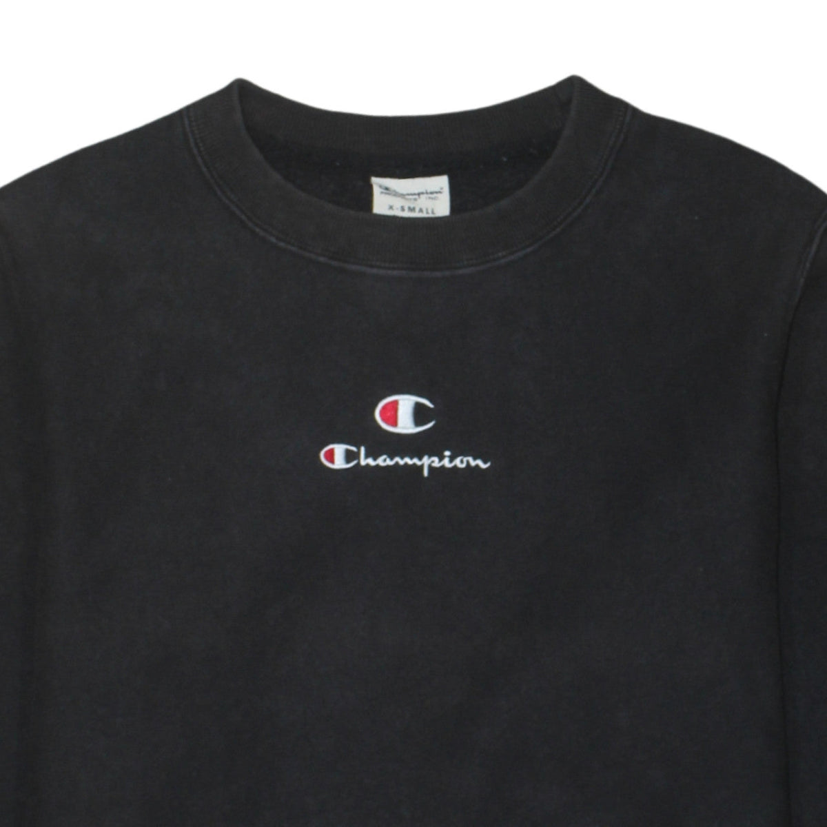 Champion Women Black XS Pullover Sweatshirt Crew Neck Long Sleeve Casual