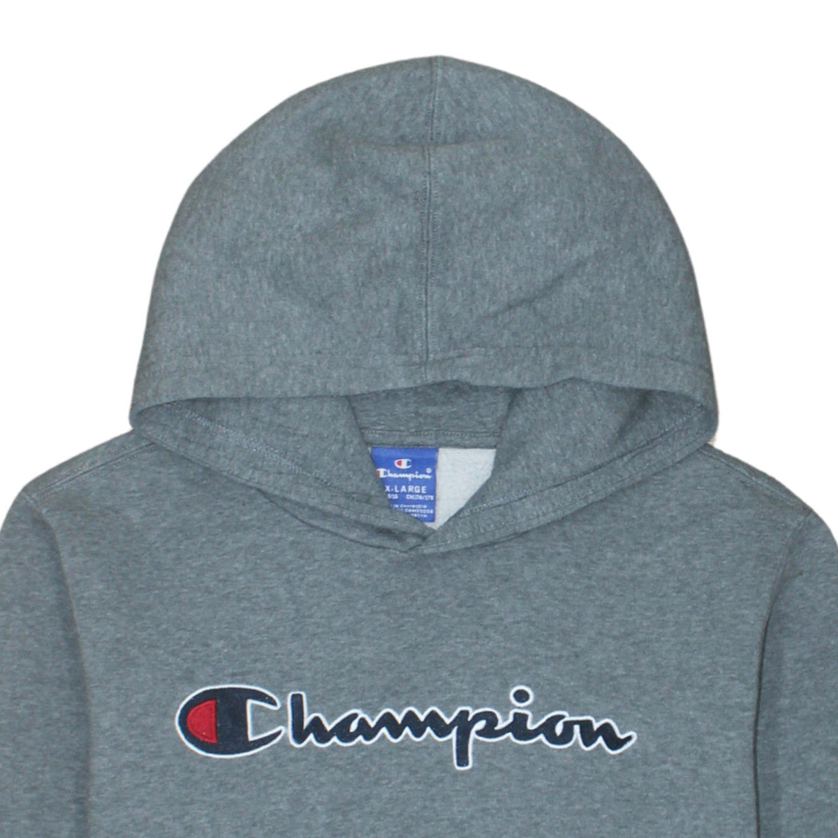 Champion Boys Grey Pullover Hoodie Size 15-16 Years Embroidered Logo