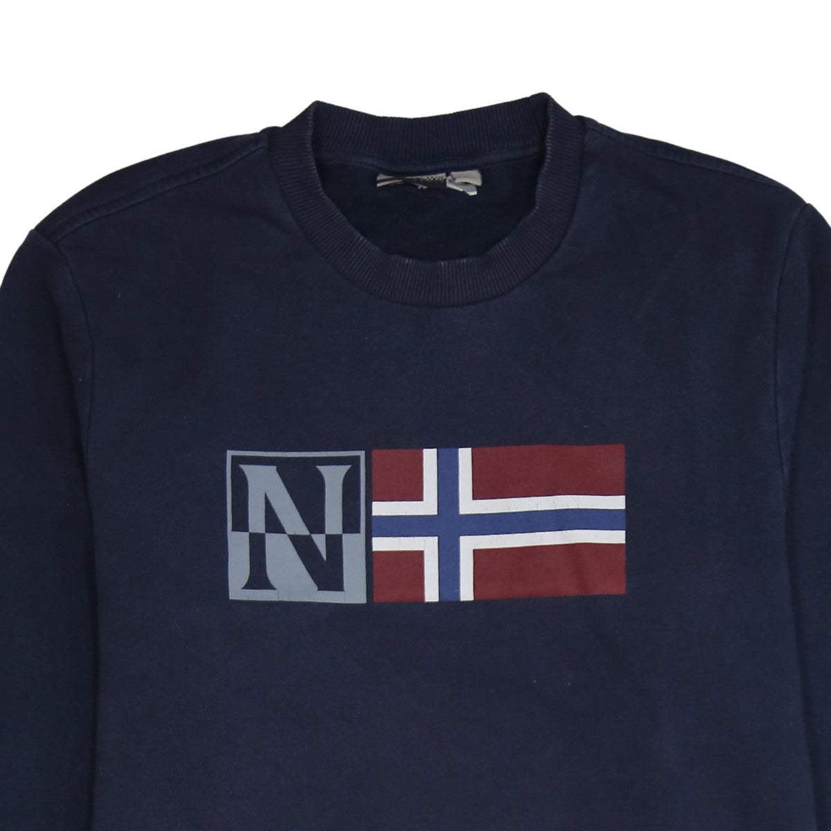 Napapijri Men's Blue Logo Crew Neck Cotton Sweatshirt M