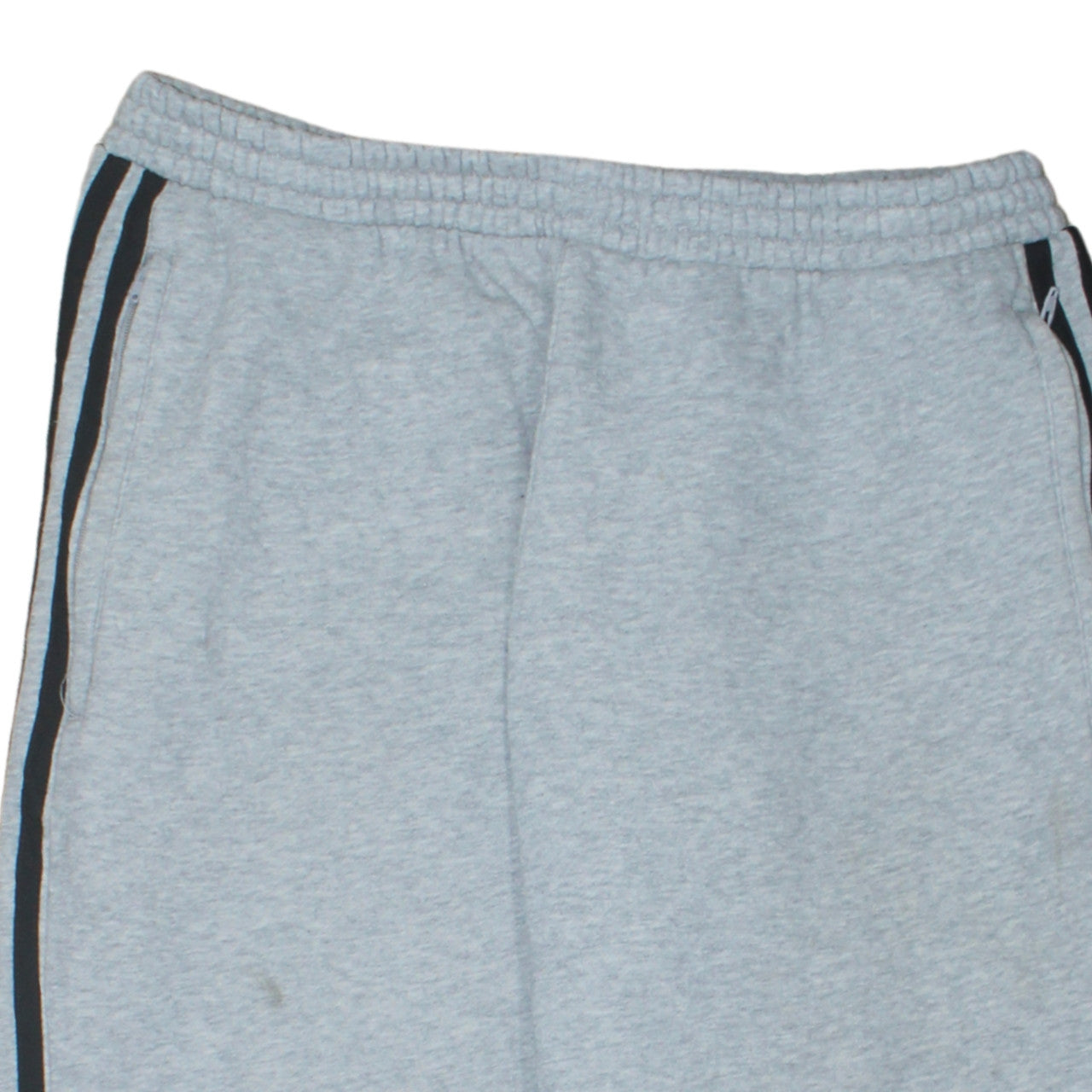 Adidas Mens Grey Sweatpants M Regular Fit Side Stripe Fleece Joggers
