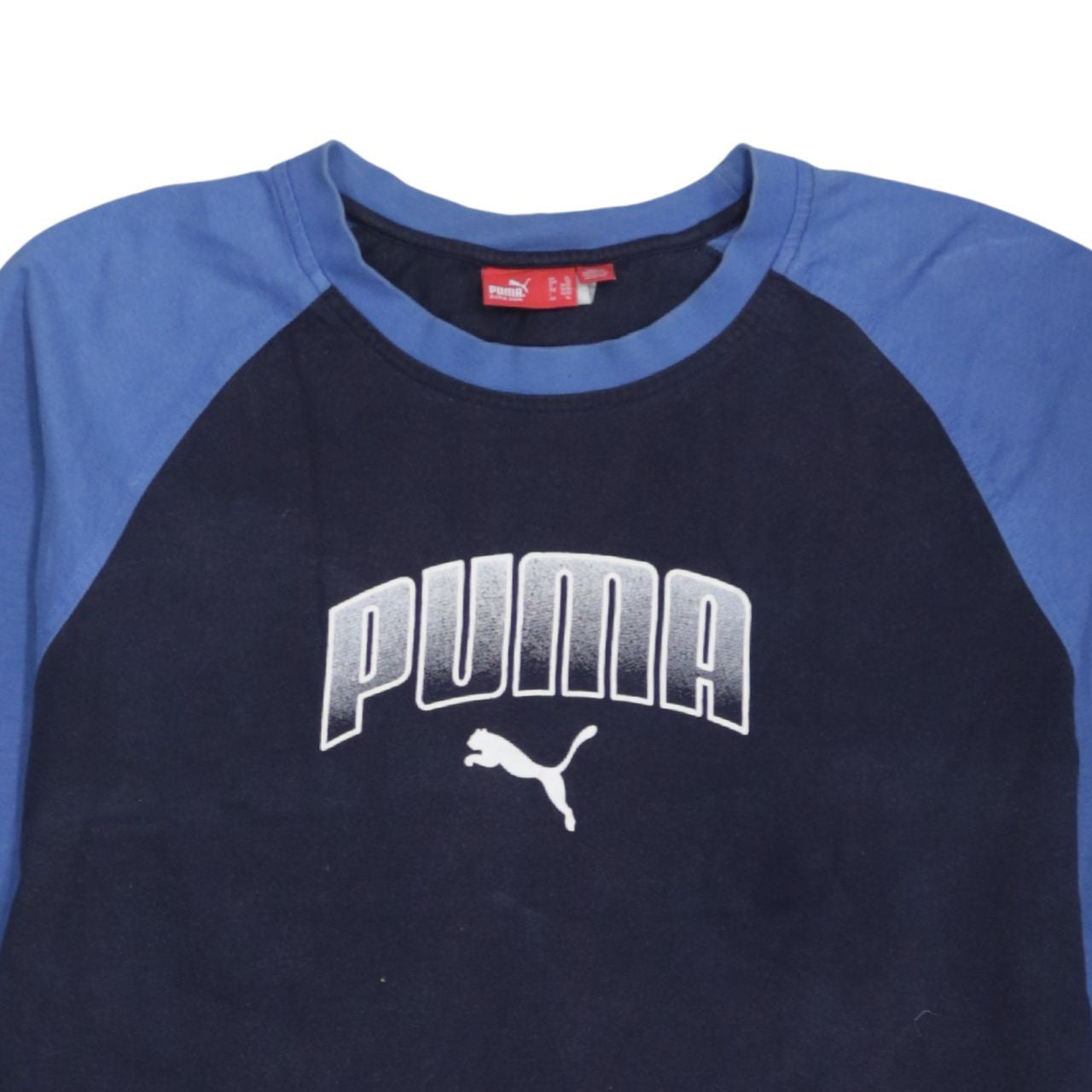 Puma Men's Blue Colourblock Long Sleeve Cotton Top XL