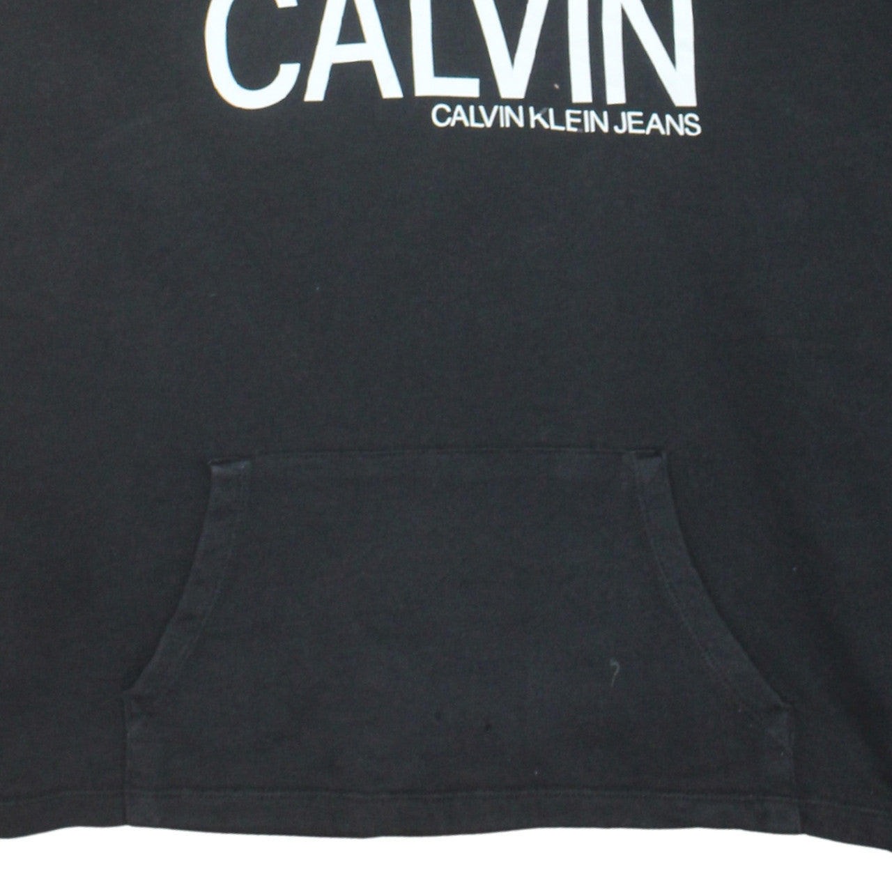 Calvin Klein Jeans Women's Black Pullover Hoodie L Logo Cotton Casual