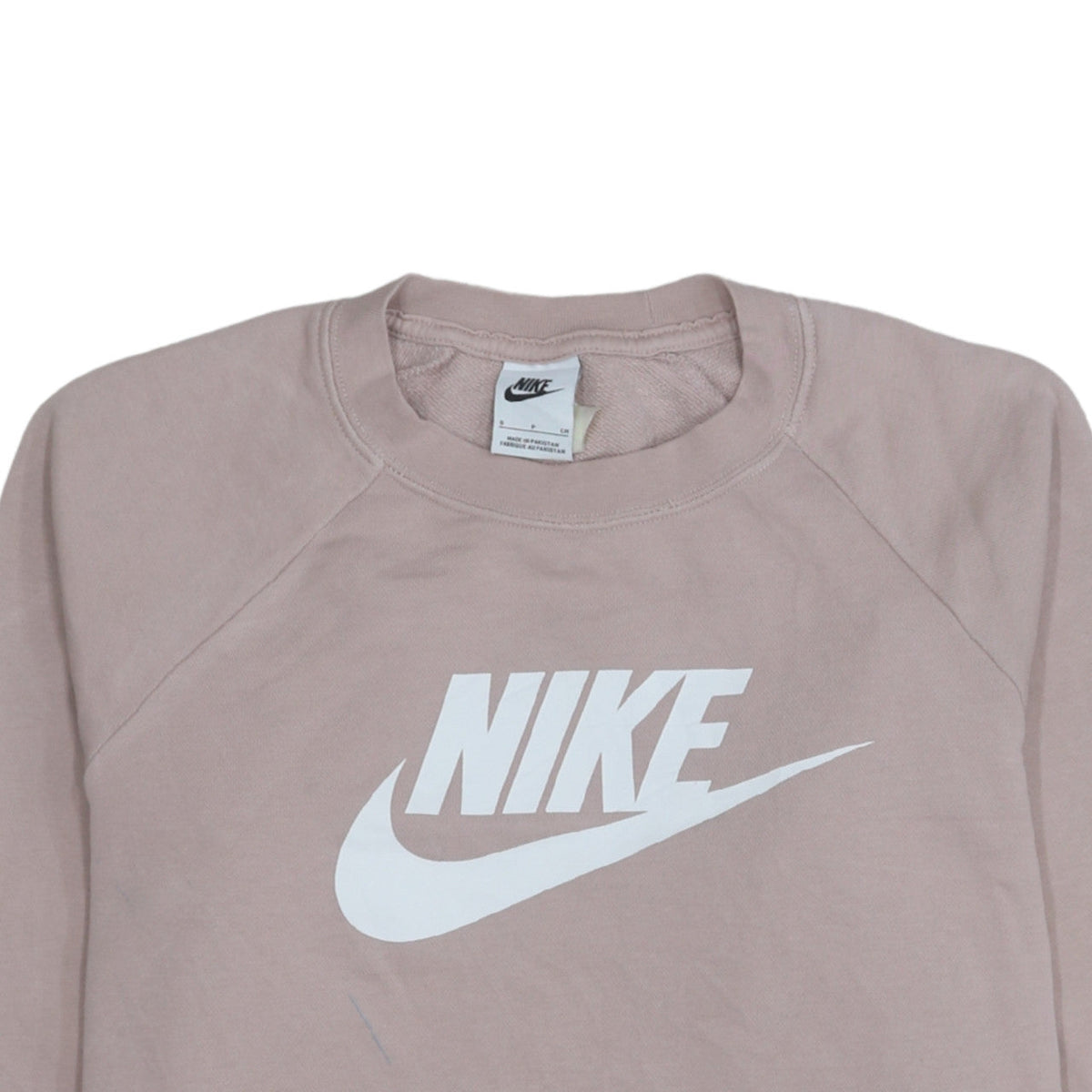 Nike Womens Pink Logo Pullover Sweatshirt Size S Crew Neck