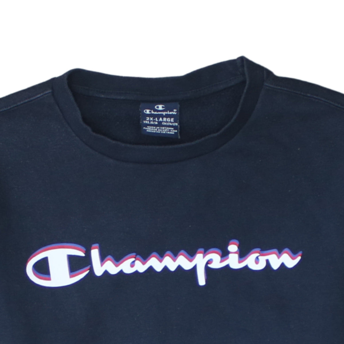 Champion Boys Black Pullover Sweatshirt 15-16 Years Logo Crew Neck Fleece