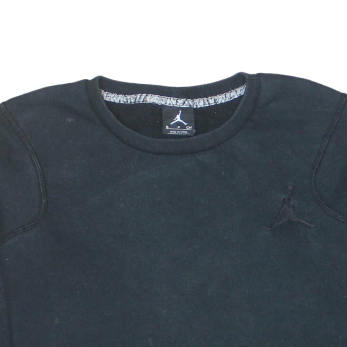 Nike Jordan Men's Black Small Crew Neck Fleece Sweatshirt
