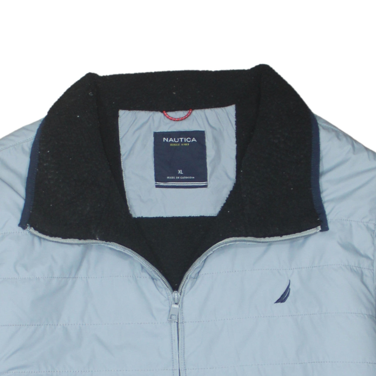 Nautica Men's Blue XL Quilted Full Zip Casual Jacket