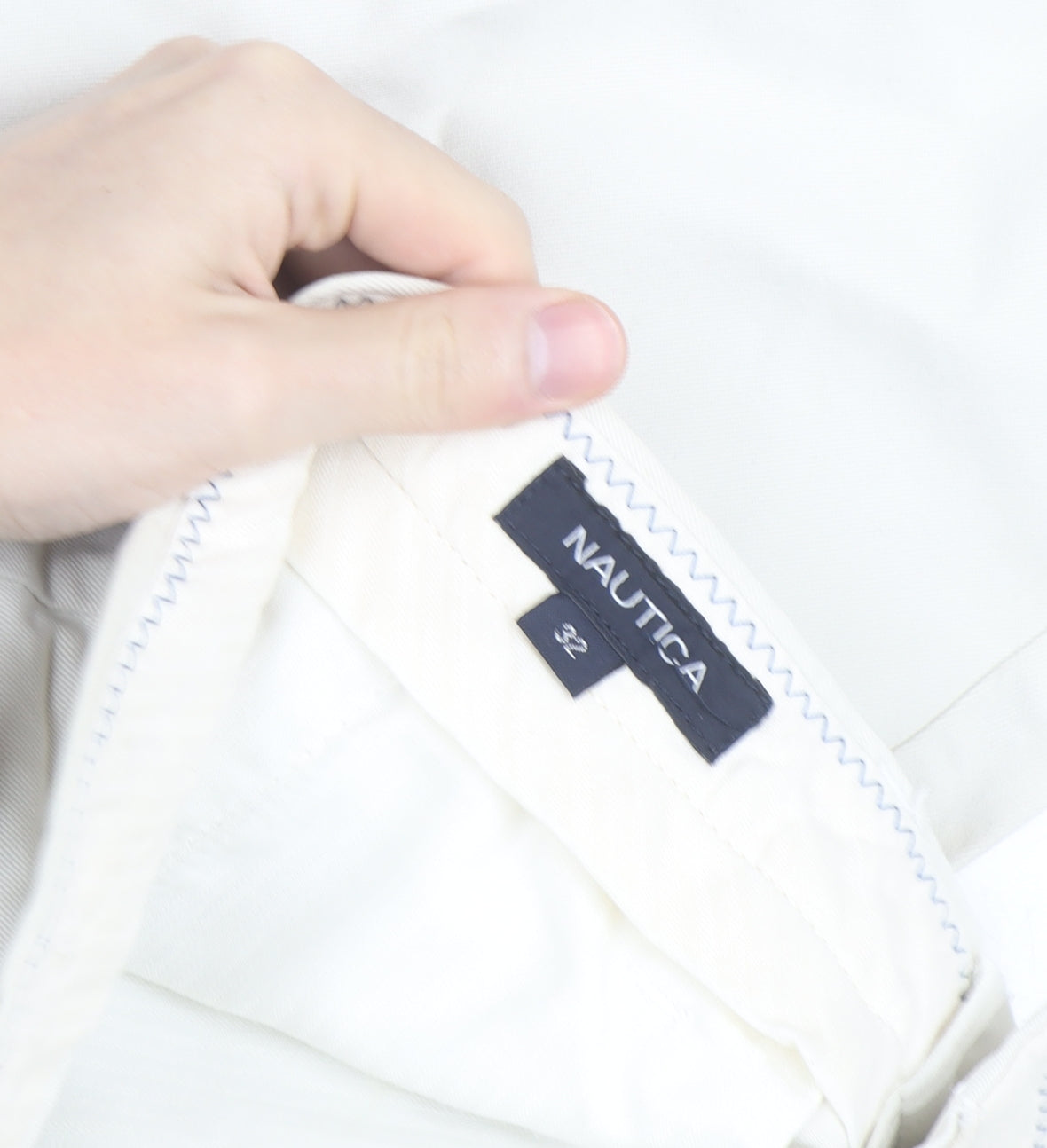 Nautica Men's Ivory Chino Trousers Size 32 Regular Cotton