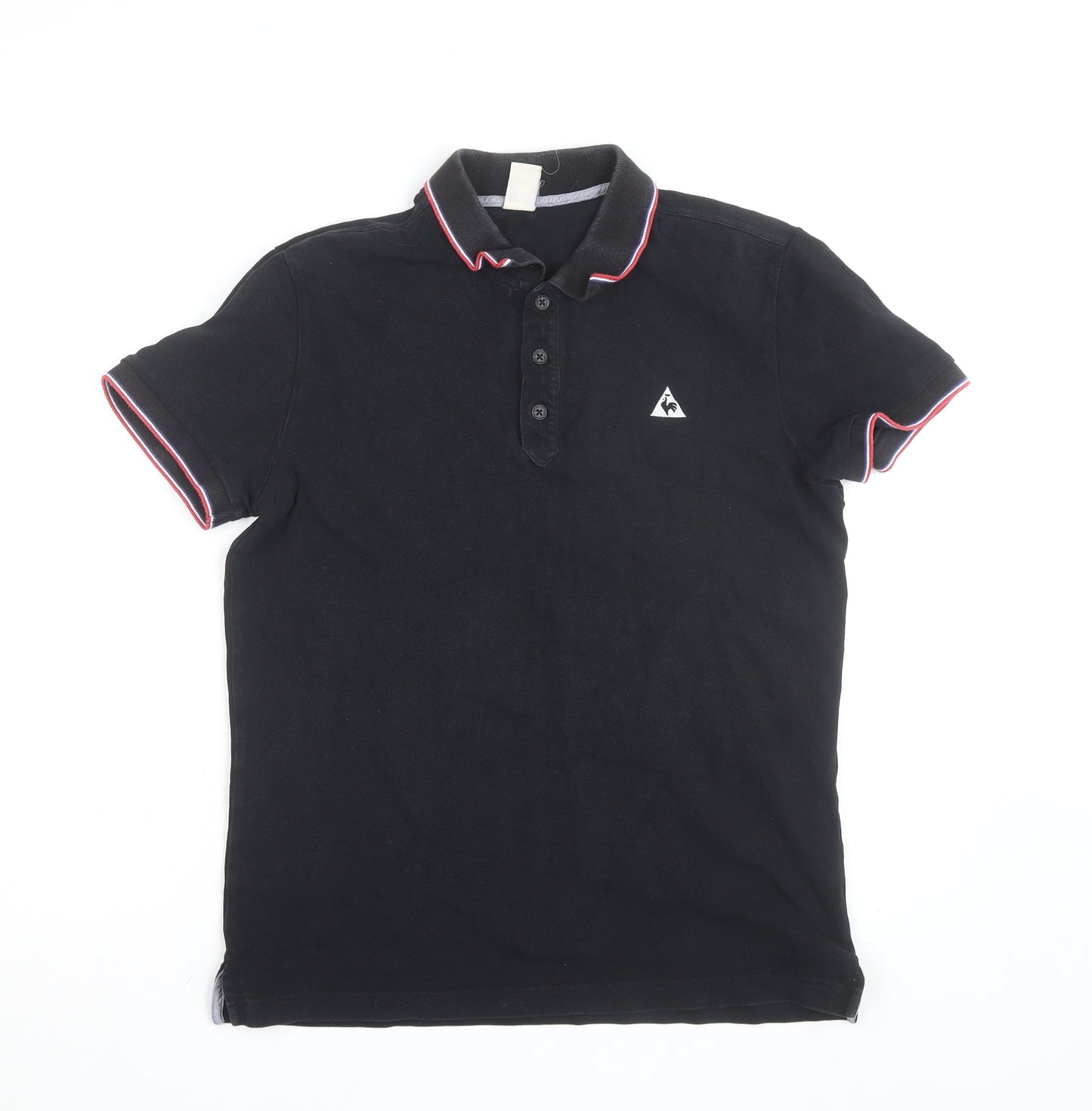 Le Coq Sportif Men's Black Short Sleeve Polo Shirt M