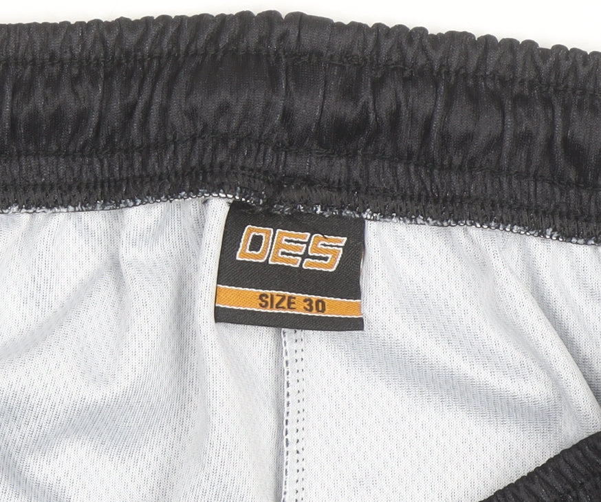 DES Men's Black Athletic Shorts Size 30 Elastic Waist Lightweight