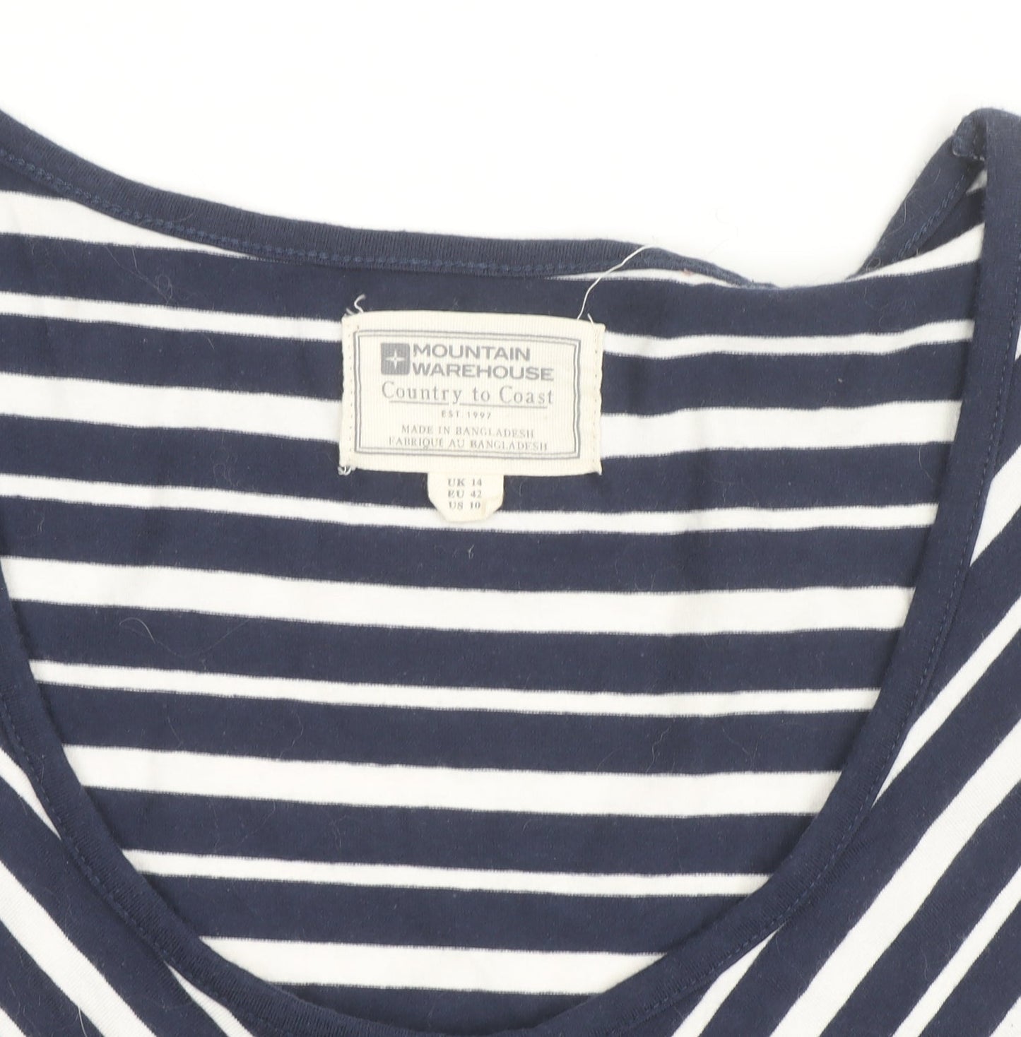 Mountain Warehouse Women Blue Striped V-Neck A-Line Dress Size 14