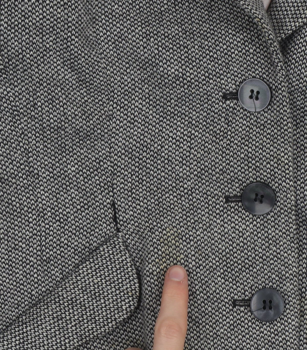 Monsoon Women Grey Tweed Single-Breasted Blazer UK 12 Classic Fit