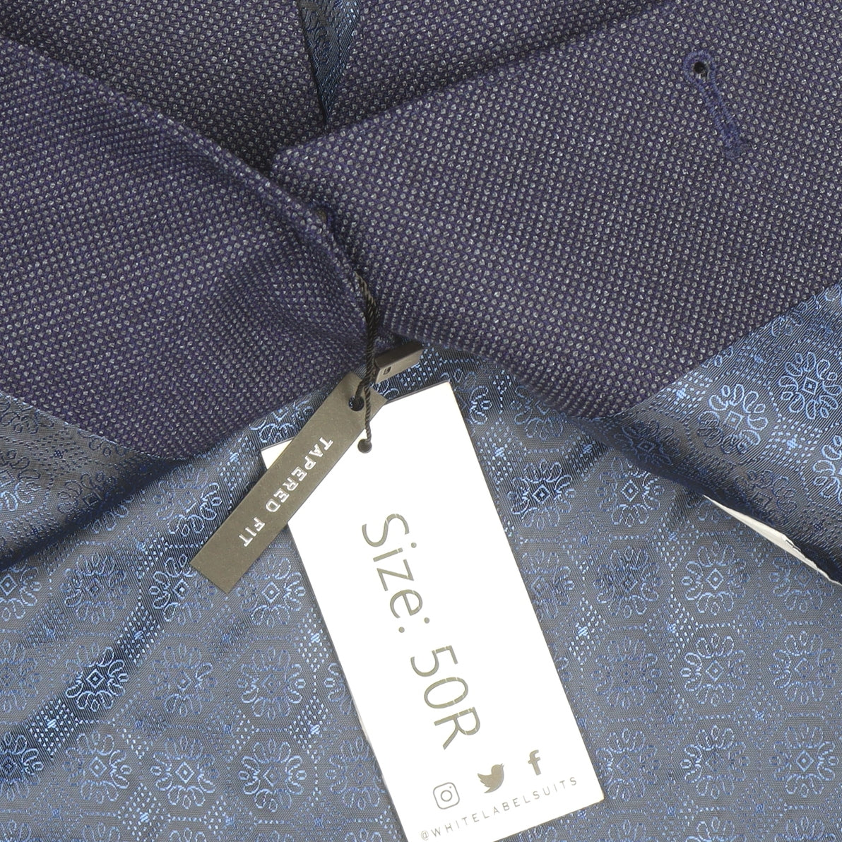 White Label Men's Blue Wool Blend Slim Waistcoat Size 50R
