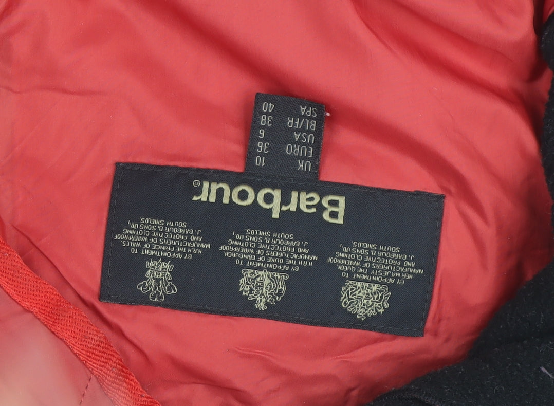 Barbour Women's Red Quilted Mid-Length Jacket Size 10