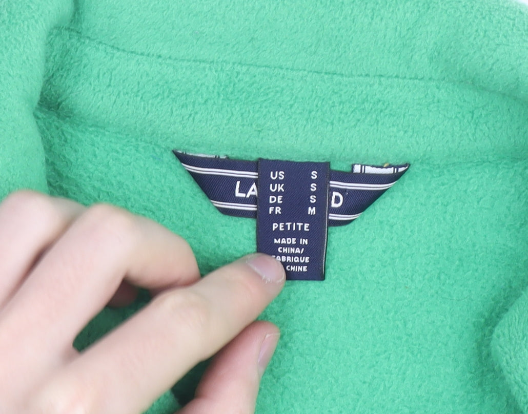Lands' End Women’s Green Fleece Cardigan Blazer Petite S