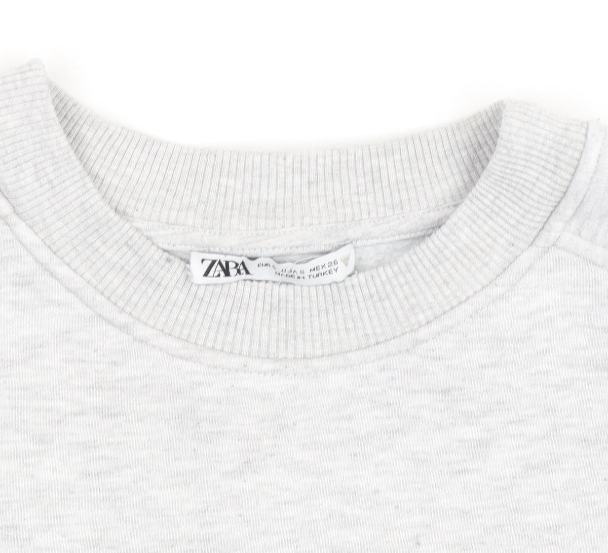 Zara Women Grey Crew Neck Pullover Sweatshirt Size L