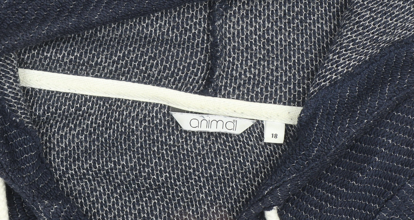 Animal Women Navy Blue Hooded Pullover Hoodie Size 18 Cotton Blend