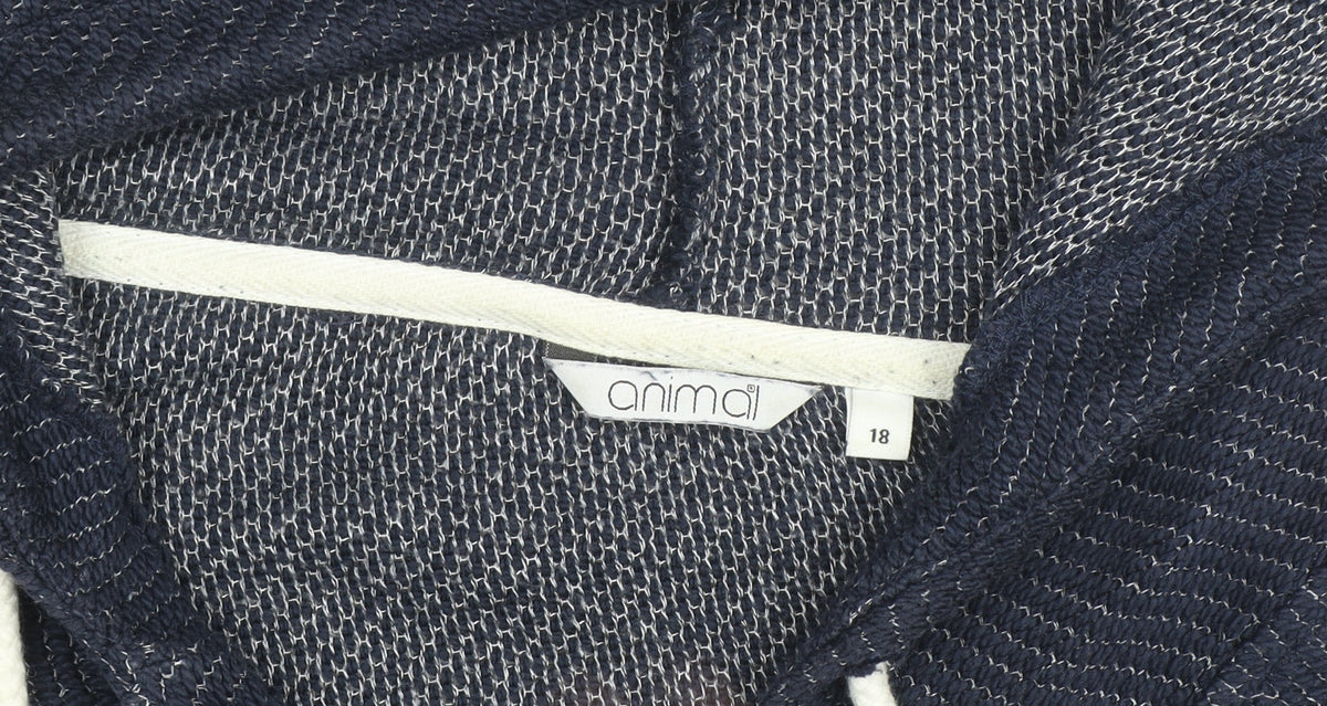 Animal Women Navy Blue Hooded Pullover Hoodie Size 18 Cotton Blend